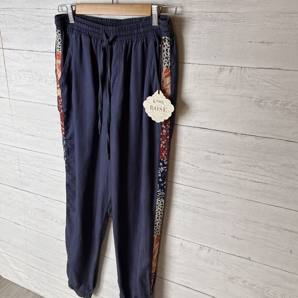 Knox Rose Pants Womens Size Small Periwinkle Elastic Waist Cargo Colorful Jogger - Picture 5 of 16